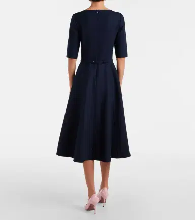 Oscar de la Renta Belted wool-blend midi dress | Thumbnail 4 Oscar de la Renta Belted wool-blend midi dress | Thumbnail 4