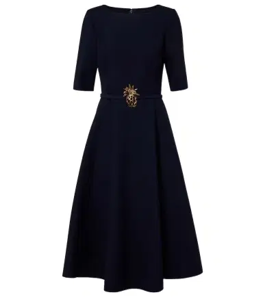 Oscar de la Renta Belted wool-blend midi dress | Thumbnail 1 Oscar de la Renta Belted wool-blend midi dress | Thumbnail 1