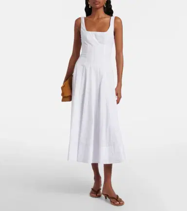 Staud Wells cotton poplin midi dress | Thumbnail 4 Staud Wells cotton poplin midi dress | Thumbnail 4
