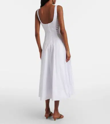 Staud Wells cotton poplin midi dress | Thumbnail 5 Staud Wells cotton poplin midi dress | Thumbnail 5