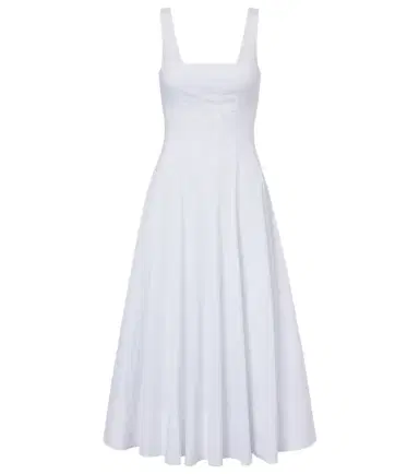 Staud Wells cotton poplin midi dress | Thumbnail 1 Staud Wells cotton poplin midi dress | Thumbnail 1