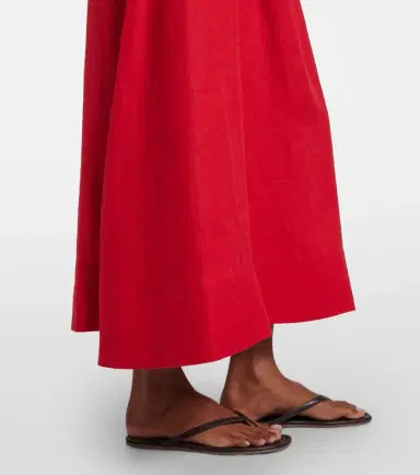 Staud Ayla shirred linen midi dress | Thumbnail 7 Staud Ayla shirred linen midi dress | Thumbnail 7
