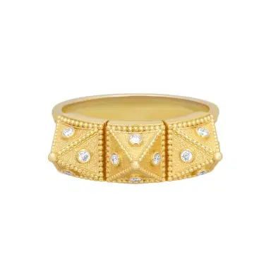 Cosibelli and Company Cosibelli Queen 18K Yellow Gold Classic Geometric Diamond Ring Sz. 8 by The Solist | Thumbnail 1 Cosibelli and Company Cosibelli Queen 18K Yellow Gold Classic Geometric Diamond Ring Sz. 8 by The Solist | Thumbnail 1