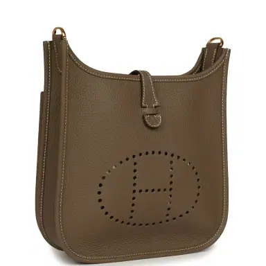 HERMÈS Hermes Evelyne 23 Etoupe Clemence Gold Hardware | Thumbnail 2 HERMÈS Hermes Evelyne 23 Etoupe Clemence Gold Hardware | Thumbnail 2