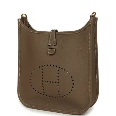 HERMÈS Hermes Evelyne 23 Etoupe Clemence Gold Hardware | Thumbnail 5 HERMÈS Hermes Evelyne 23 Etoupe Clemence Gold Hardware | Thumbnail 5