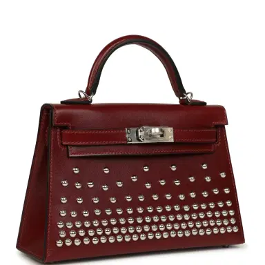 HERMÈS Hermes Kelly Sellier 20 Clouté Rouge H Box Palladium Hardware | Thumbnail 2 HERMÈS Hermes Kelly Sellier 20 Clouté Rouge H Box Palladium Hardware | Thumbnail 2