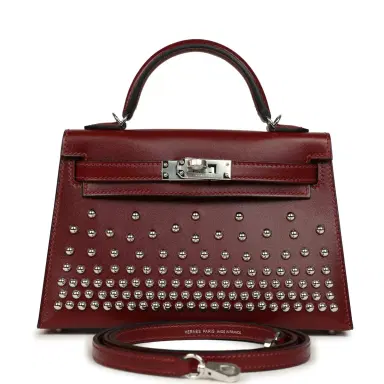 HERMÈS Hermes Kelly Sellier 20 Clouté Rouge H Box Palladium Hardware | Thumbnail 1 HERMÈS Hermes Kelly Sellier 20 Clouté Rouge H Box Palladium Hardware | Thumbnail 1