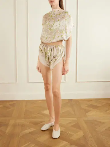 Calvin Klein Collection Floral-print Silk Cropped Tank | Thumbnail 2 Calvin Klein Collection Floral-print Silk Cropped Tank | Thumbnail 2