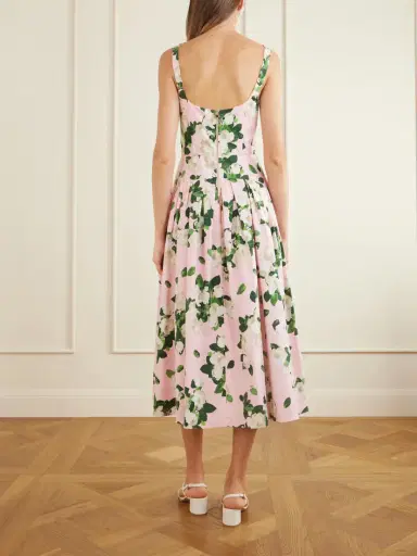 Carolina Herrera Floral-printed Cotton-blend Midi Dress | Thumbnail 3 Carolina Herrera Floral-printed Cotton-blend Midi Dress | Thumbnail 3