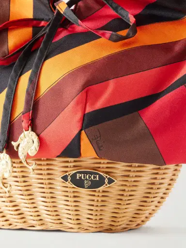 PUCCI Picnic Embellished Bamboo-trimmed Silk-twill Clutch | Thumbnail 5 PUCCI Picnic Embellished Bamboo-trimmed Silk-twill Clutch | Thumbnail 5