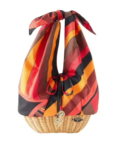 PUCCI Picnic Embellished Bamboo-trimmed Silk-twill Clutch | Thumbnail 1 PUCCI Picnic Embellished Bamboo-trimmed Silk-twill Clutch | Thumbnail 1