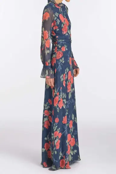 Markarian Adelaide Red Bloom Chiffon Gown | Thumbnail 3 Markarian Adelaide Red Bloom Chiffon Gown | Thumbnail 3