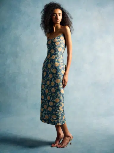 Markarian Cyprus Dusk Marigold Ikat Midi Dress | Thumbnail 4 Markarian Cyprus Dusk Marigold Ikat Midi Dress | Thumbnail 4