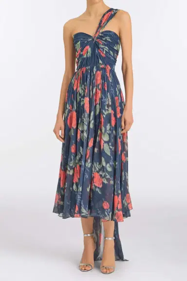 Markarian Erica Red Bloom Chiffon Midi Dress | Thumbnail 2 Markarian Erica Red Bloom Chiffon Midi Dress | Thumbnail 2