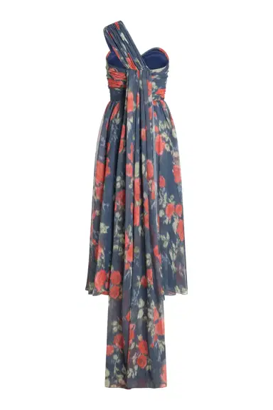 Markarian Erica Red Bloom Chiffon Midi Dress | Thumbnail 5 Markarian Erica Red Bloom Chiffon Midi Dress | Thumbnail 5