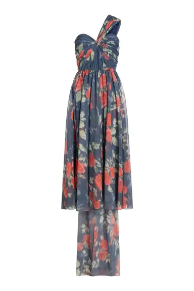 Markarian Erica Red Bloom Chiffon Midi Dress | Thumbnail 1 Markarian Erica Red Bloom Chiffon Midi Dress | Thumbnail 1