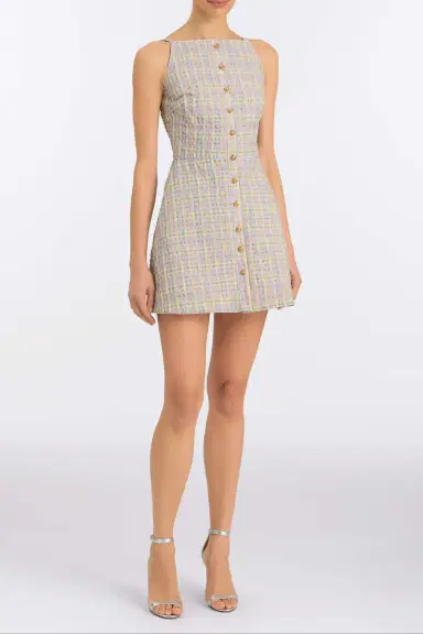 Markarian Skye Pastel Plaid Button Up Mini Dress | Thumbnail 2 Markarian Skye Pastel Plaid Button Up Mini Dress | Thumbnail 2