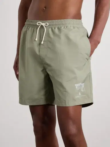 Brunello Cucinelli Straight-Leg Mid-Length Logo-Print Swim Shorts | Thumbnail 2 Brunello Cucinelli Straight-Leg Mid-Length Logo-Print Swim Shorts | Thumbnail 2