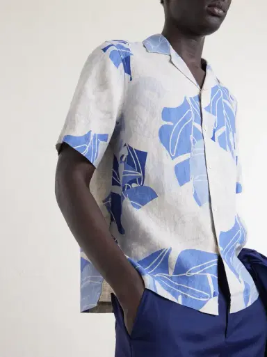 Frescobol Carioca Roberto Camp-Collar Printed Linen Shirt | Thumbnail 5 Frescobol Carioca Roberto Camp-Collar Printed Linen Shirt | Thumbnail 5