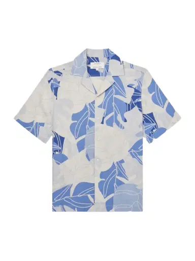 Frescobol Carioca Roberto Camp-Collar Printed Linen Shirt | Thumbnail 1 Frescobol Carioca Roberto Camp-Collar Printed Linen Shirt | Thumbnail 1