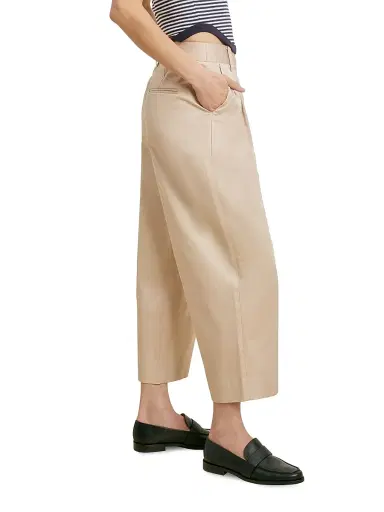 Favorite Daughter Women's The London High-Rise Wide-Leg Crop Trousers - Light Khaki - Size 14 | Thumbnail 5 Favorite Daughter Women's The London High-Rise Wide-Leg Crop Trousers - Light Khaki - Size 14 | Thumbnail 5