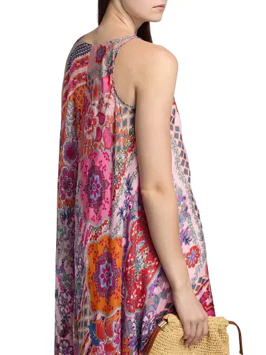 Johnny Was Women's Dornaz Printed Silk Shift A-Line Midi-Dress - Tami Scarf | Thumbnail 6 Johnny Was Women's Dornaz Printed Silk Shift A-Line Midi-Dress - Tami Scarf | Thumbnail 6