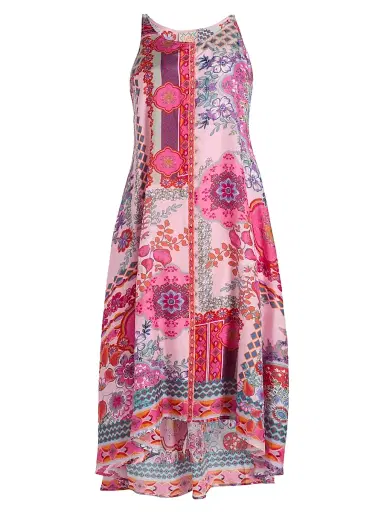 Johnny Was Women's Dornaz Printed Silk Shift A-Line Midi-Dress - Tami Scarf | Thumbnail 1 Johnny Was Women's Dornaz Printed Silk Shift A-Line Midi-Dress - Tami Scarf | Thumbnail 1
