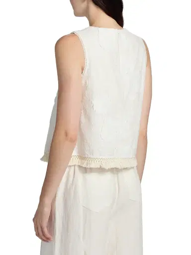 Johnny Was Women's Tobianne Crochet-Trim Floral Jacquard Blouse - White - Size XL | Thumbnail 5 Johnny Was Women's Tobianne Crochet-Trim Floral Jacquard Blouse - White - Size XL | Thumbnail 5