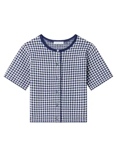 GOOD AMERICAN Women's The Keepsake Cardigan - Navy Gingham - Size XL | Thumbnail 1 GOOD AMERICAN Women's The Keepsake Cardigan - Navy Gingham - Size XL | Thumbnail 1