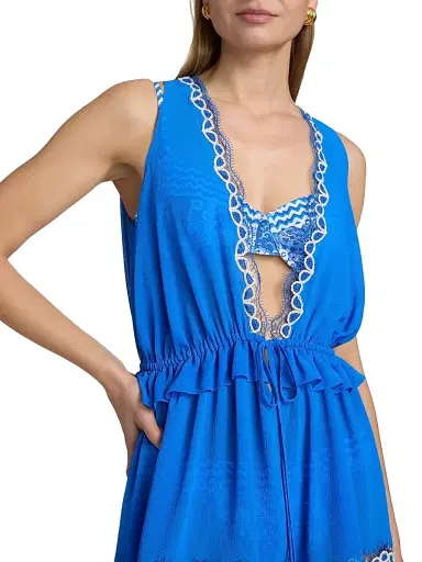 Ramy Brook Women's Gwendolyn Embroidered Cover-Up Minidress - Ocean | Thumbnail 5 Ramy Brook Women's Gwendolyn Embroidered Cover-Up Minidress - Ocean | Thumbnail 5