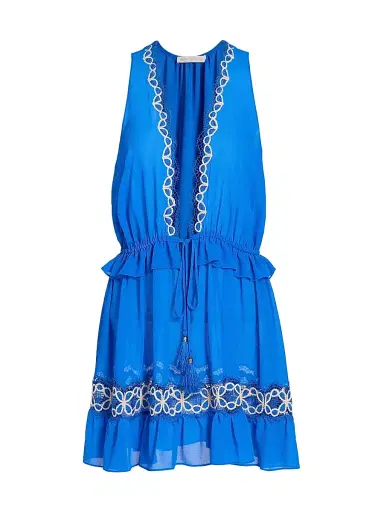 Ramy Brook Women's Gwendolyn Embroidered Cover-Up Minidress - Ocean | Thumbnail 1 Ramy Brook Women's Gwendolyn Embroidered Cover-Up Minidress - Ocean | Thumbnail 1