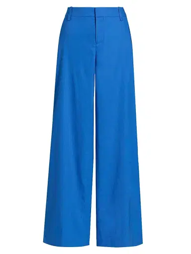 Alice + Olivia Women's Stu Linen-Blend Low-Rise Baggy Pants - Blue Iris - Size 12 | Thumbnail 1 Alice + Olivia Women's Stu Linen-Blend Low-Rise Baggy Pants - Blue Iris - Size 12 | Thumbnail 1