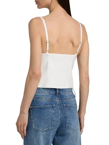ALICE + OLIVIA Women's Kelcey Linen-Blend Button-Front Cami Top - Off White | Thumbnail 5 ALICE + OLIVIA Women's Kelcey Linen-Blend Button-Front Cami Top - Off White | Thumbnail 5