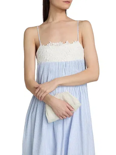 Generation Love Women's Juniper Lace-Trimmed Seersucker Midi-Dress - Light Blue White - Size Large | Thumbnail 6 Generation Love Women's Juniper Lace-Trimmed Seersucker Midi-Dress - Light Blue White - Size Large | Thumbnail 6