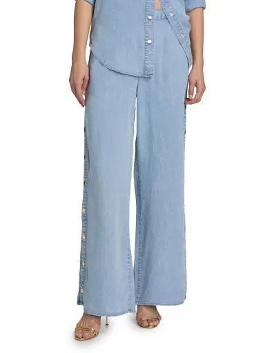 Generation Love Women's Josalyn High-Rise Wide-Leg Pants - Light Blue - Size XL | Thumbnail 3 Generation Love Women's Josalyn High-Rise Wide-Leg Pants - Light Blue - Size XL | Thumbnail 3