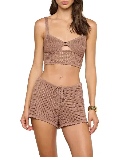 L'Agence Women's Tracy Pointelle-Knit Bralette - Hazelnut - Size XXL | Thumbnail 3 L'Agence Women's Tracy Pointelle-Knit Bralette - Hazelnut - Size XXL | Thumbnail 3