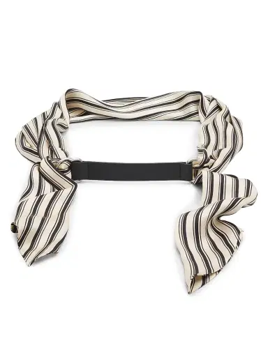rag & bone Women's Michele Striped Silk Scarf Belt - Black Stripe - Size Large | Thumbnail 1 rag & bone Women's Michele Striped Silk Scarf Belt - Black Stripe - Size Large | Thumbnail 1