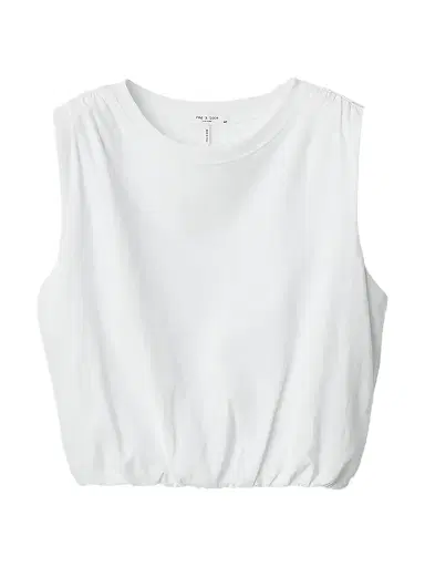 rag & bone Women's Mica Bubble-Hem Cotton Crop Top | Thumbnail 1 rag & bone Women's Mica Bubble-Hem Cotton Crop Top | Thumbnail 1