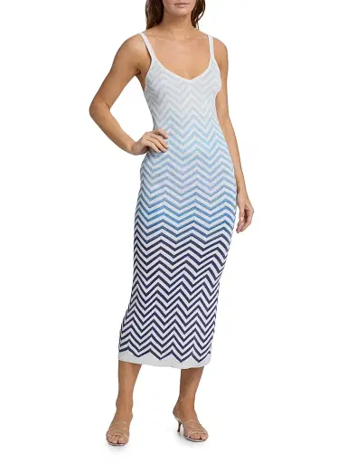Milly Women's Mica Gradient Zigzag Cover-Up Dress - Blue Multi | Thumbnail 2 Milly Women's Mica Gradient Zigzag Cover-Up Dress - Blue Multi | Thumbnail 2