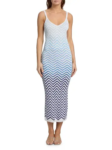 Milly Women's Mica Gradient Zigzag Cover-Up Dress - Blue Multi | Thumbnail 3 Milly Women's Mica Gradient Zigzag Cover-Up Dress - Blue Multi | Thumbnail 3