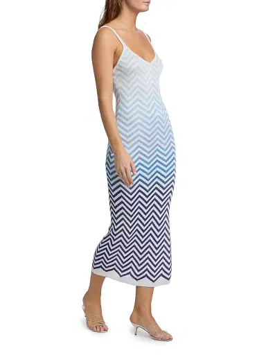 Milly Women's Mica Gradient Zigzag Cover-Up Dress - Blue Multi | Thumbnail 4 Milly Women's Mica Gradient Zigzag Cover-Up Dress - Blue Multi | Thumbnail 4