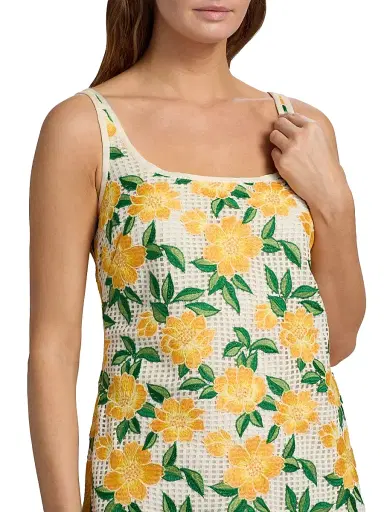 Milly Women's Maria Floral Embroidered Minidress - Yellow Green | Thumbnail 6 Milly Women's Maria Floral Embroidered Minidress - Yellow Green | Thumbnail 6