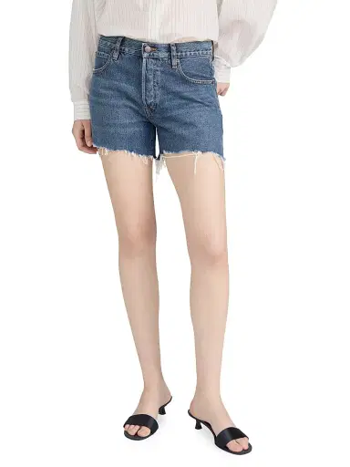Frame Women's The Long Hang Raw-Edge Denim Shorts | Thumbnail 4 Frame Women's The Long Hang Raw-Edge Denim Shorts | Thumbnail 4
