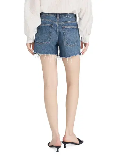 Frame Women's The Long Hang Raw-Edge Denim Shorts | Thumbnail 6 Frame Women's The Long Hang Raw-Edge Denim Shorts | Thumbnail 6