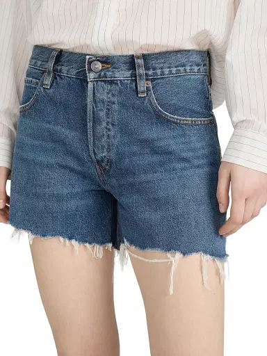 Frame Women's The Long Hang Raw-Edge Denim Shorts | Thumbnail 7 Frame Women's The Long Hang Raw-Edge Denim Shorts | Thumbnail 7