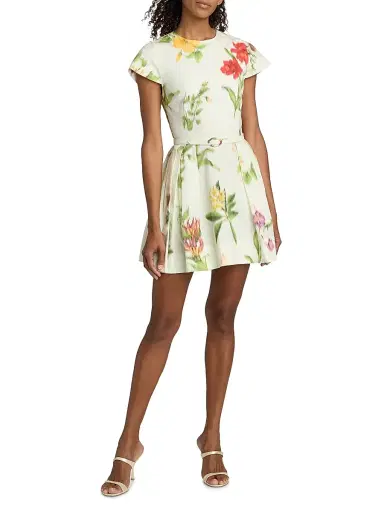 Oscar de la Renta Women's Floral Poplin Day Minidress - Multi | Thumbnail 2 Oscar de la Renta Women's Floral Poplin Day Minidress - Multi | Thumbnail 2