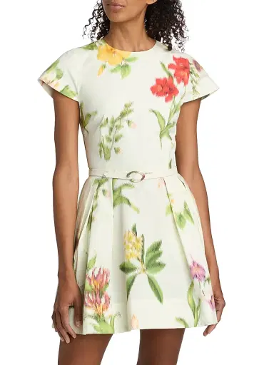 Oscar de la Renta Women's Floral Poplin Day Minidress - Multi | Thumbnail 3 Oscar de la Renta Women's Floral Poplin Day Minidress - Multi | Thumbnail 3