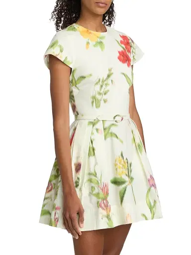 Oscar de la Renta Women's Floral Poplin Day Minidress - Multi | Thumbnail 4 Oscar de la Renta Women's Floral Poplin Day Minidress - Multi | Thumbnail 4