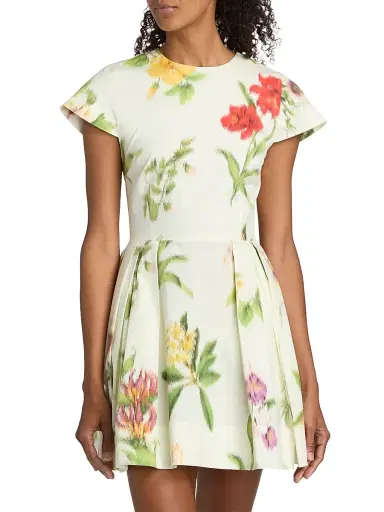 Oscar de la Renta Women's Floral Poplin Day Minidress - Multi | Thumbnail 6 Oscar de la Renta Women's Floral Poplin Day Minidress - Multi | Thumbnail 6
