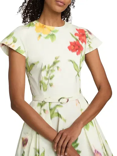 Oscar de la Renta Women's Floral Poplin Day Minidress - Multi | Thumbnail 7 Oscar de la Renta Women's Floral Poplin Day Minidress - Multi | Thumbnail 7
